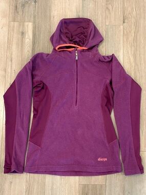 Sherpa Magenta/Purple Quarter Zip Hooded Fleece Pullover